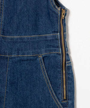 ハイウエストストレッチフレアデニムサロペット