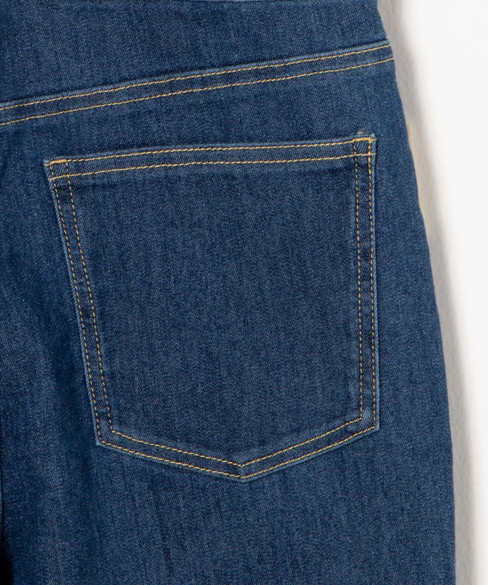 ハイウエストストレッチフレアデニムサロペット