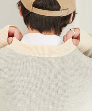 リネンライク総柄ルーズカーディガン