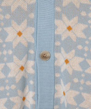 リネンライク総柄ルーズカーディガン