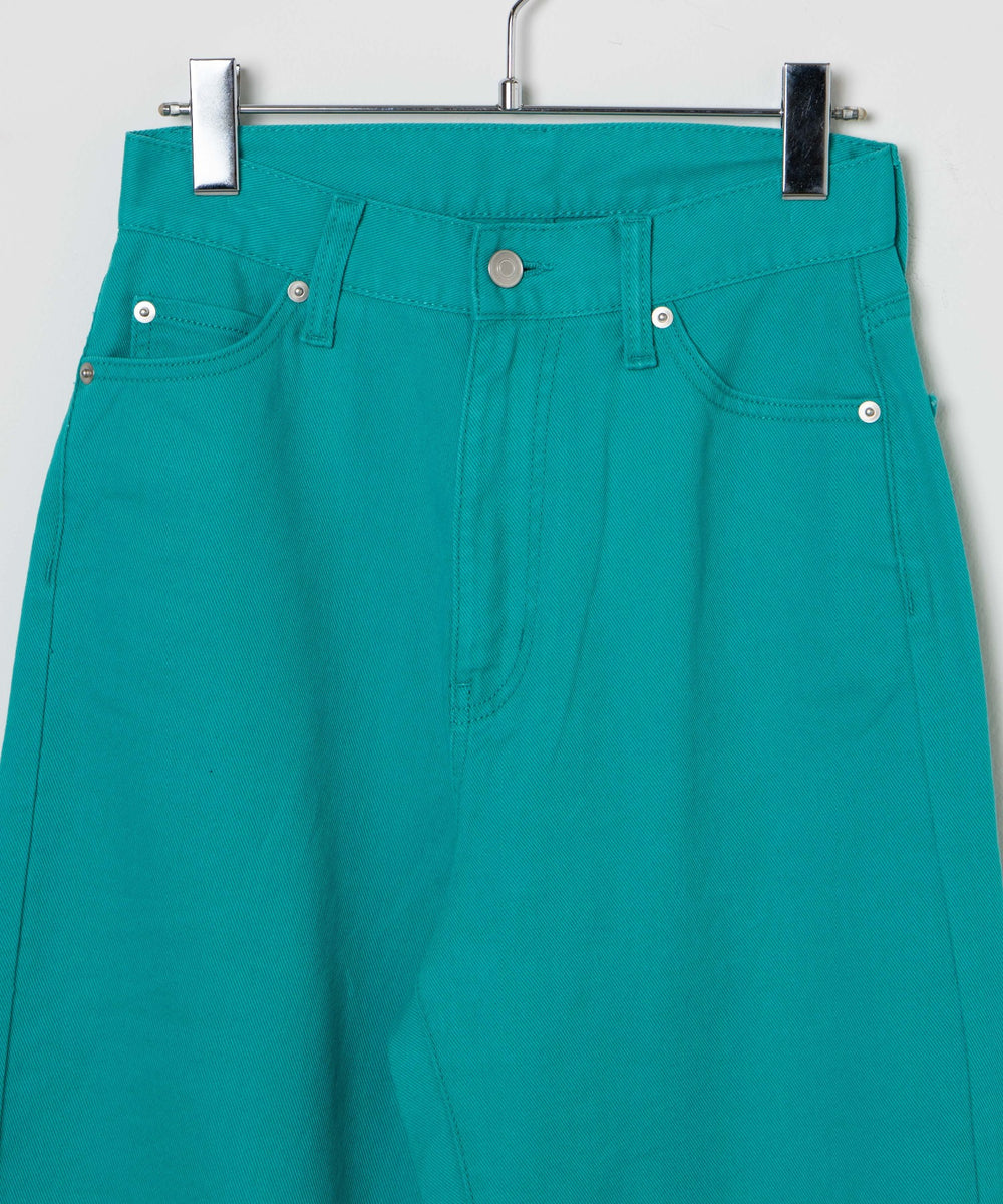 カラーウエストフィットワイドストレートパンツ