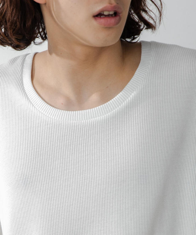 ワッフルUネックT