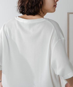 ワッフルUネックT