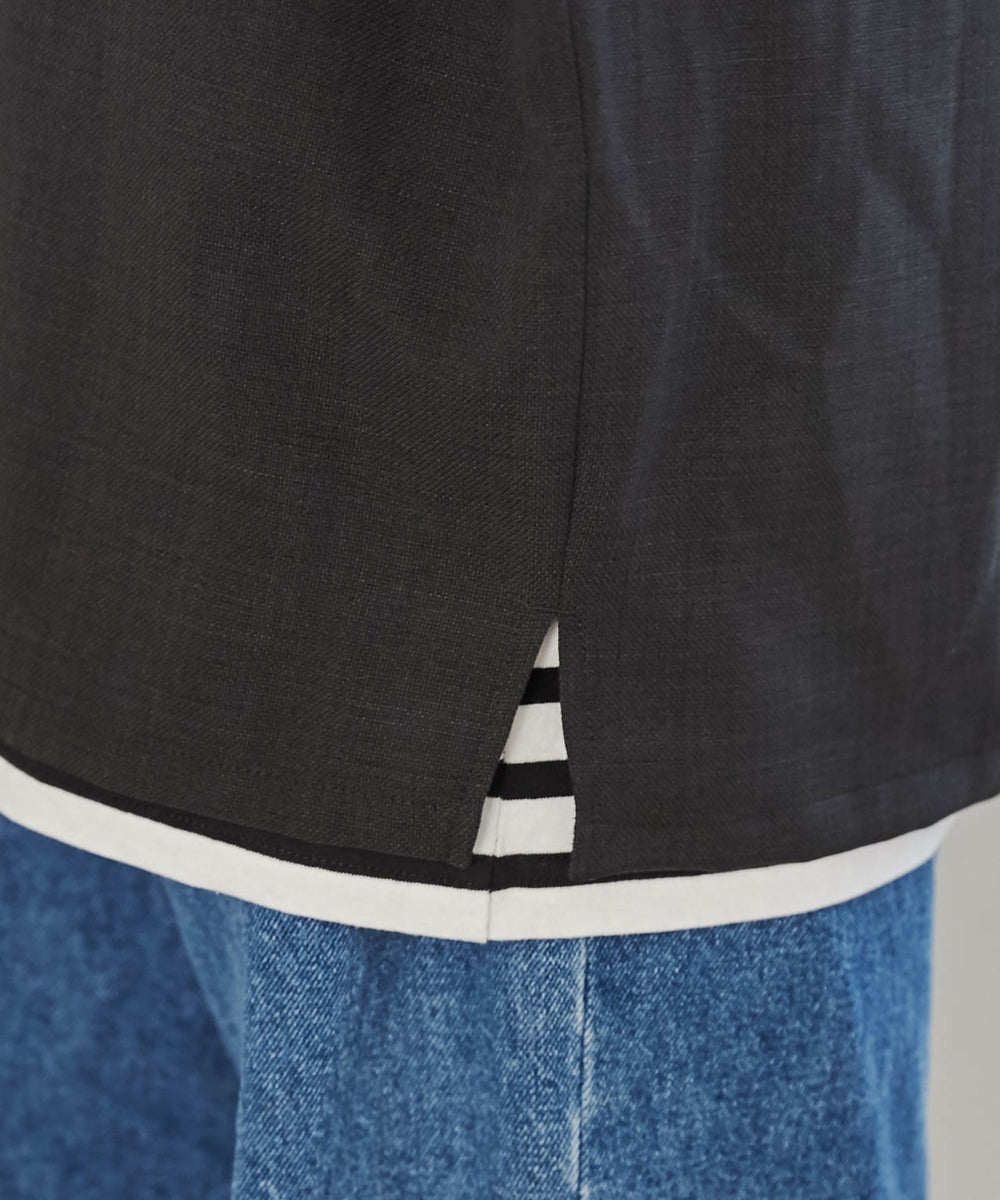 リネンライクオープンカラーBIGシャツ