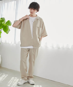 リネンライクオープンカラーBIGシャツ