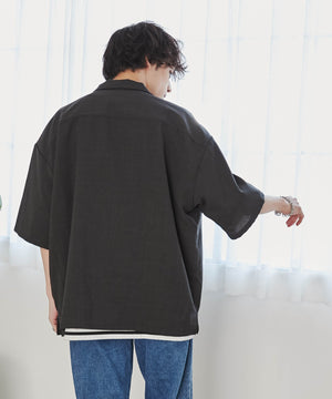 リネンライクオープンカラーBIGシャツ