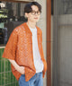 メッシュニットBIGシャツ/Dオレンジ モデル：177cm L着用