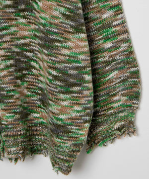 ダメージミックスカラービッグカーデ