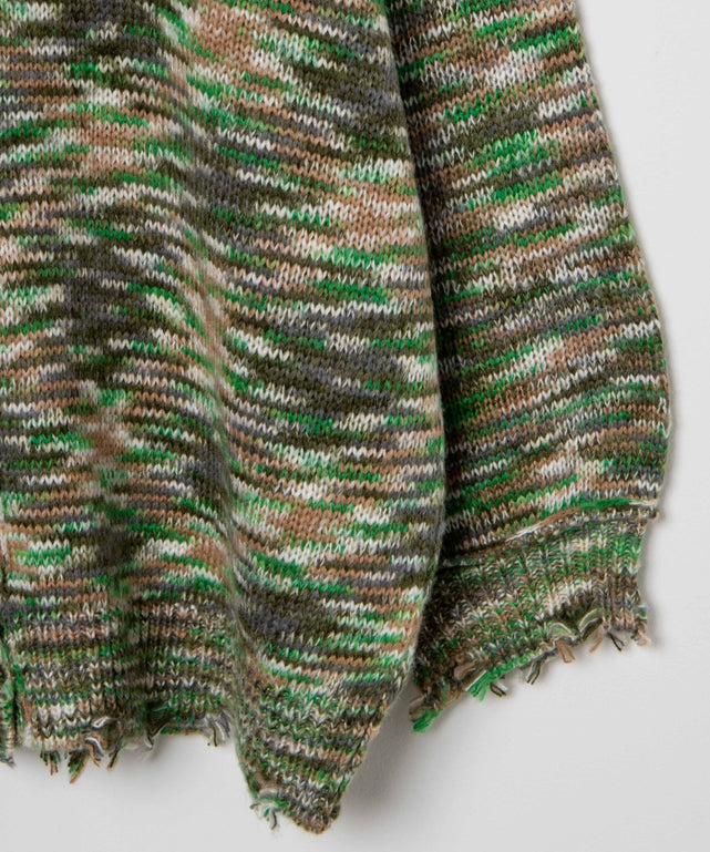 ダメージミックスカラービッグカーデ