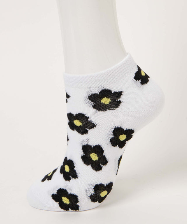 総柄フラワーショートソックス(23-25cm)