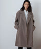 ニットメルトンダブルチェスターコート/ベージュ モデル：181cm L着用