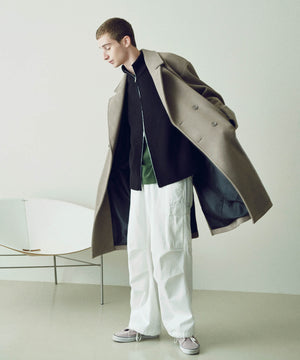 ニットメルトンダブルチェスターコート