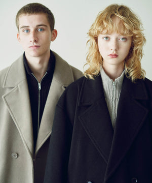 ニットメルトンダブルチェスターコート