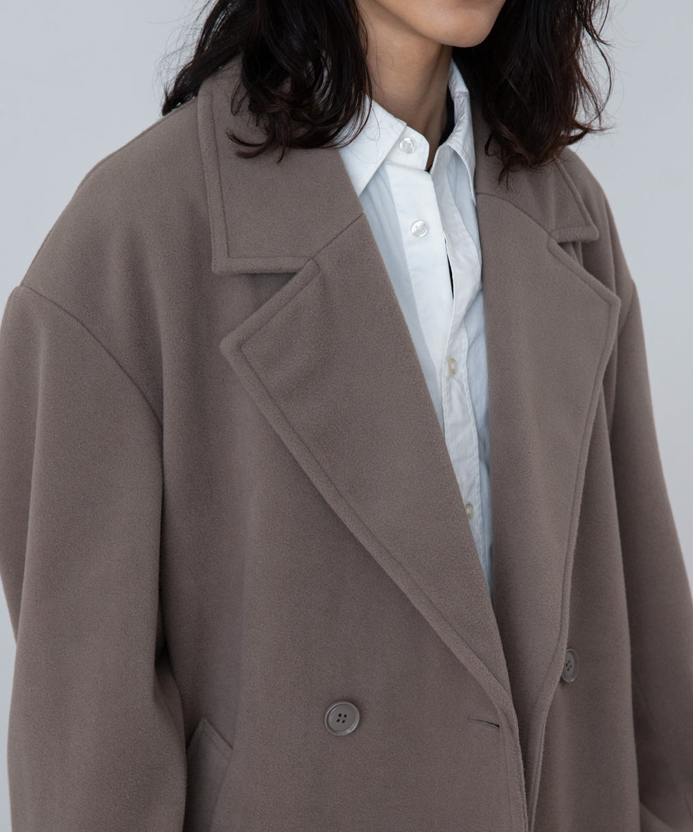 ニットメルトンダブルチェスターコート