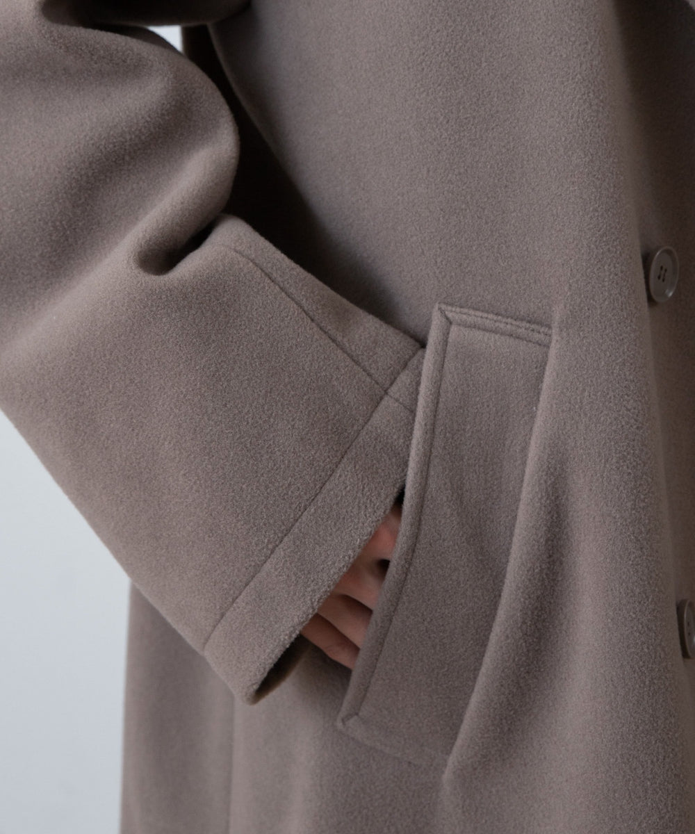 ニットメルトンダブルチェスターコート