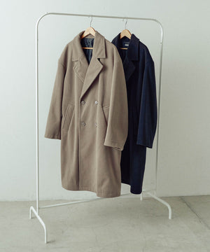 ニットメルトンダブルチェスターコート