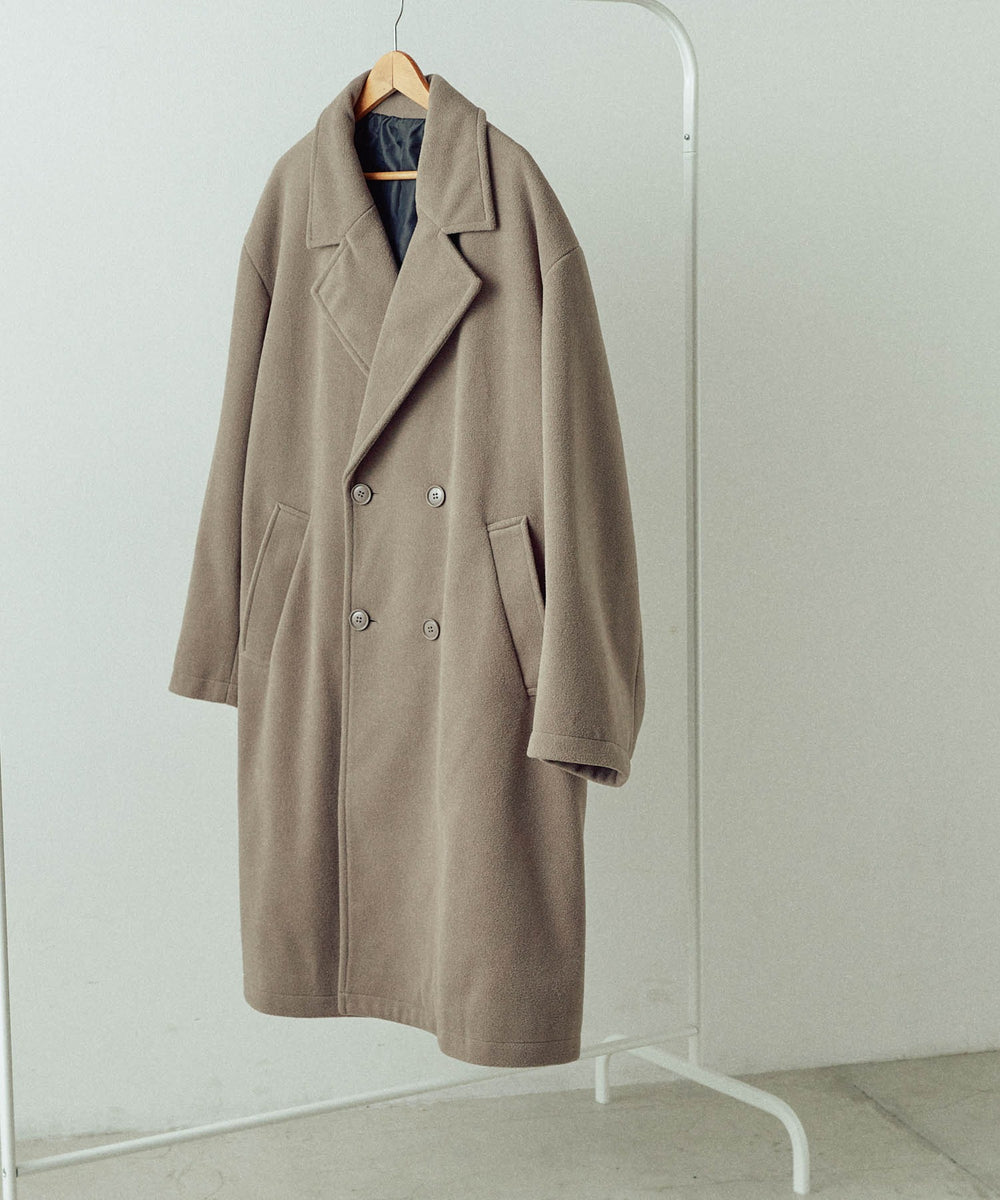 ニットメルトンダブルチェスターコート