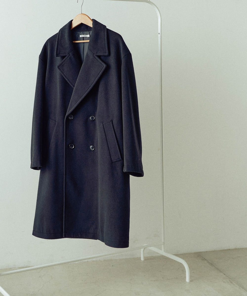 ニットメルトンダブルチェスターコート