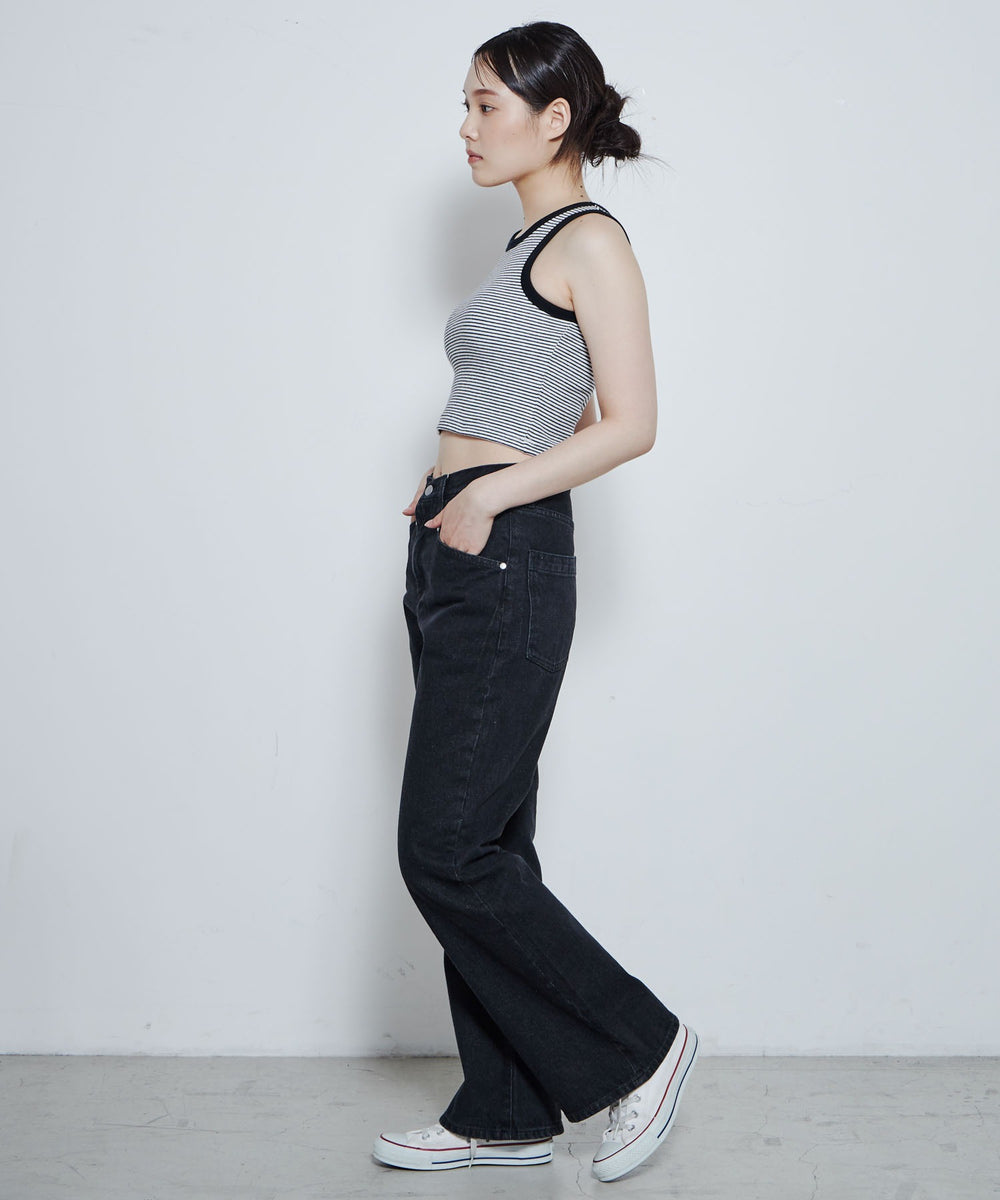 フレアデニムパンツ