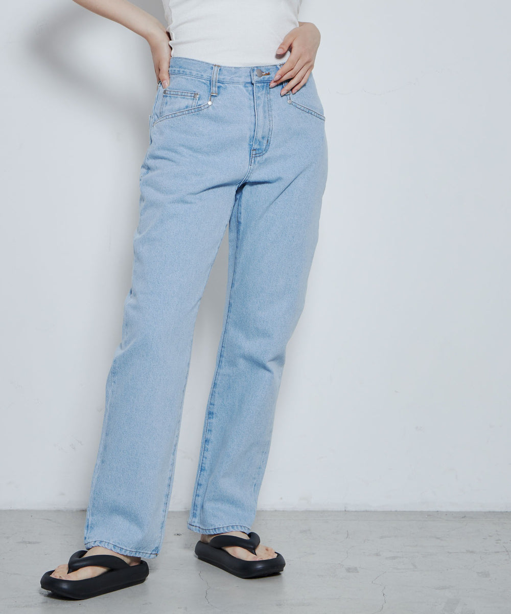 スリムストレートデニムパンツ