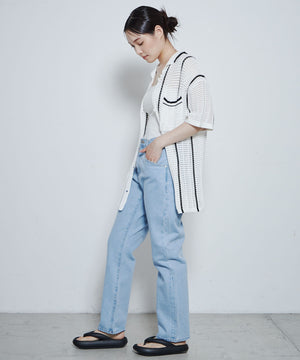 スリムストレートデニムパンツ