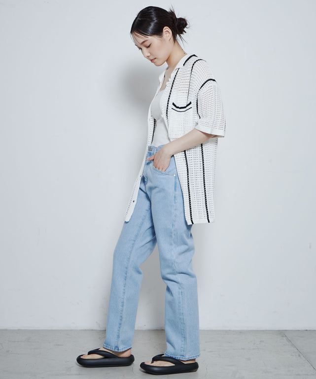 スリムストレートデニムパンツ