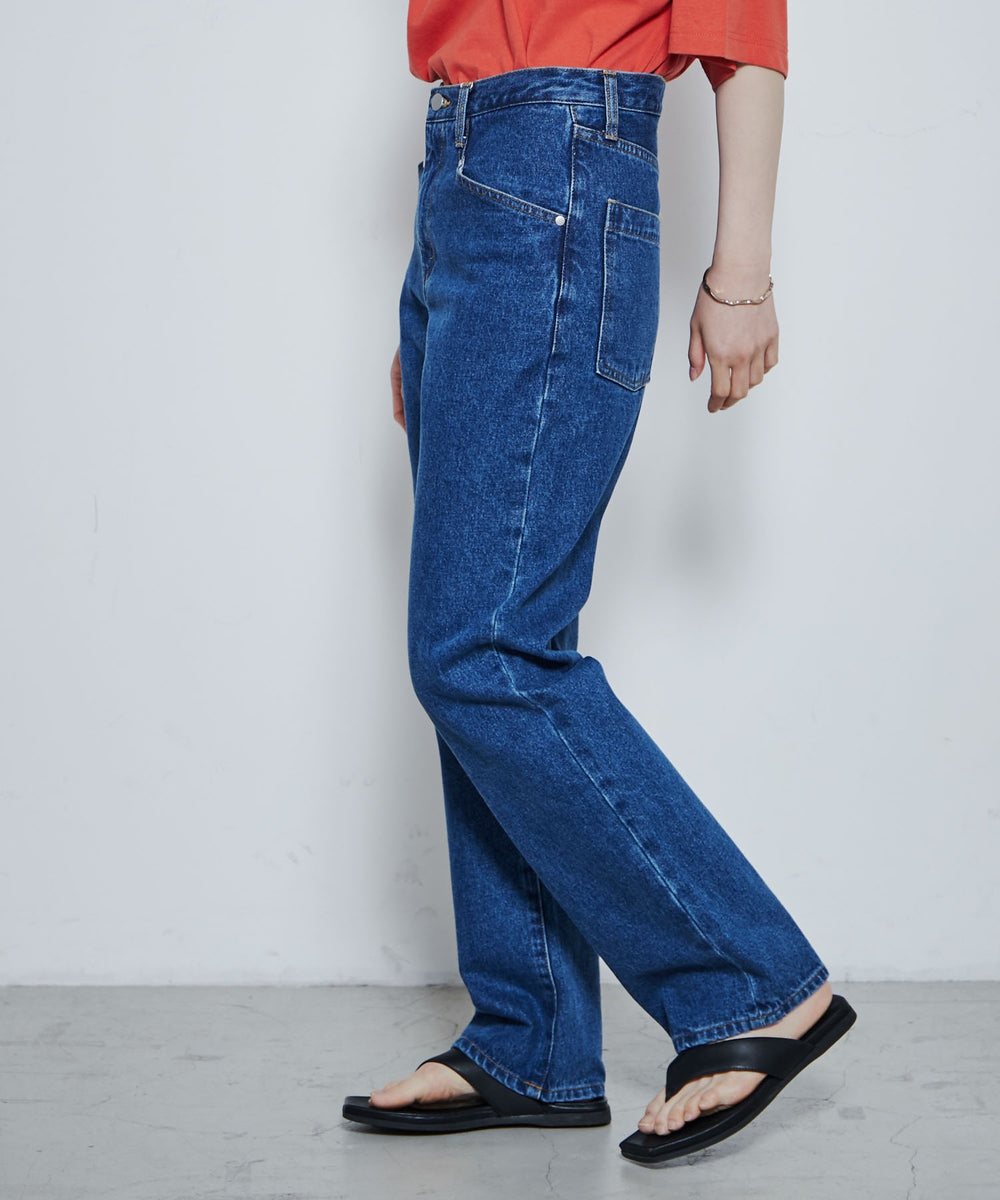 スリムストレートデニムパンツ