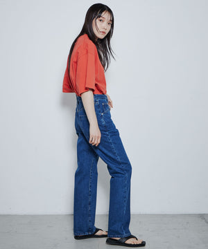 スリムストレートデニムパンツ