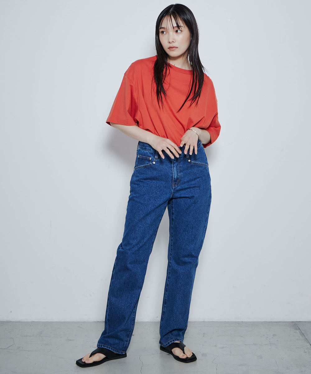 スリムストレートデニムパンツ