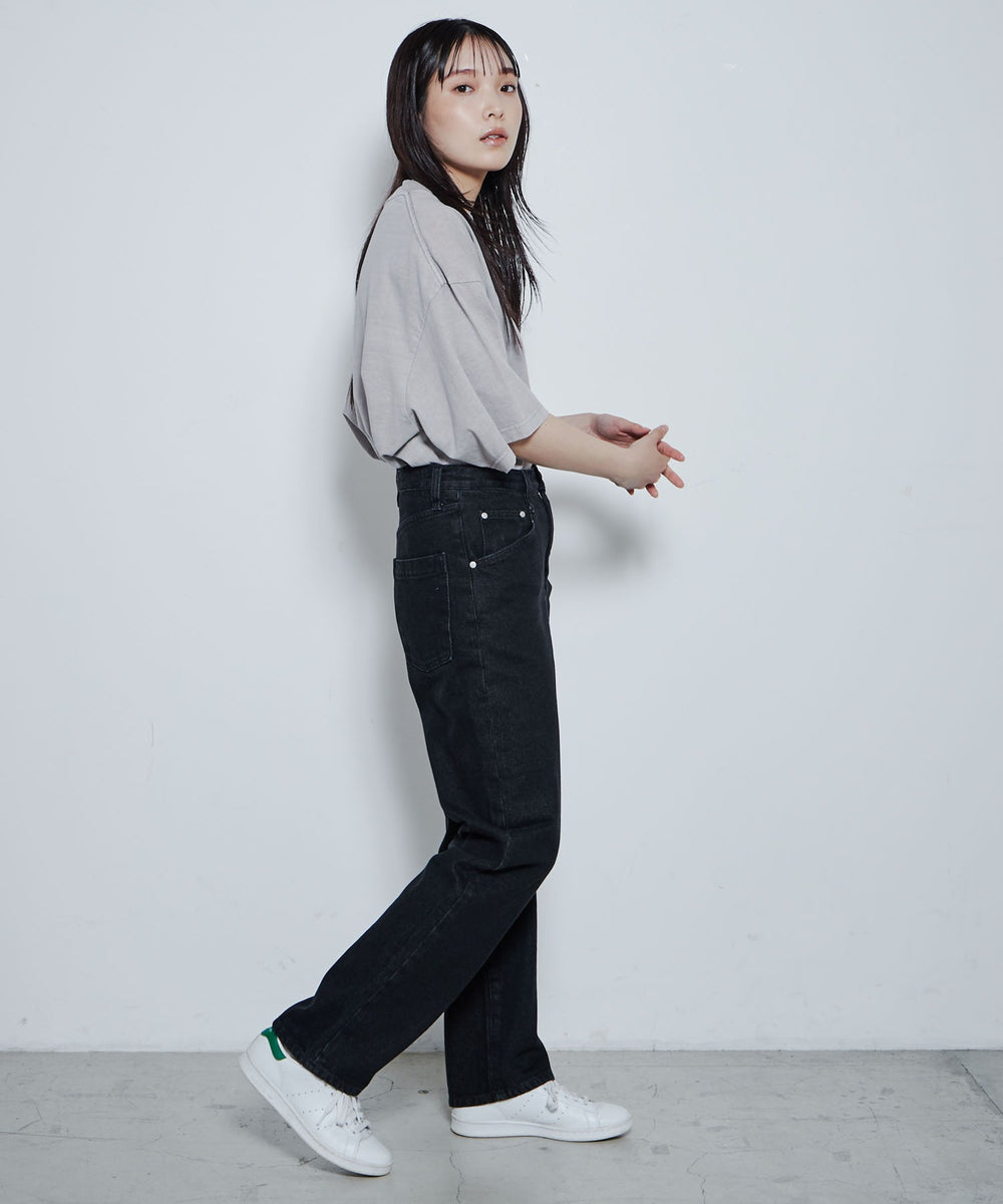 スリムストレートデニムパンツ