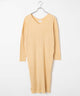 リブVネックスリットワンピース/ライトベージュ