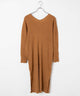 リブVネックスリットワンピース